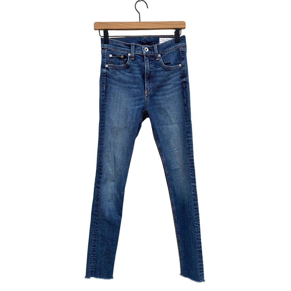 Rag & Bone High Rise‎ Skinny Jeans, Raw Ankle Hem, Sz 27
